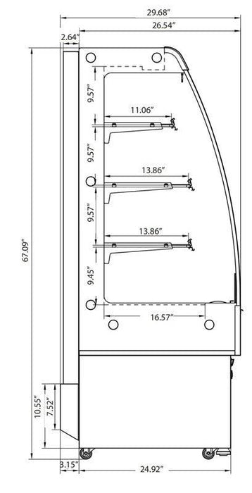 Kool-It KOM-24SS Open Air Merchandiser, 24" Wide, 8.8 Cu. Ft. - Top Restaurant Supplies