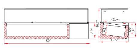 Kool-It KTR-80G 80" Refrigerated Topping Rails with Sneeze Guard - Top Restaurant Supplies