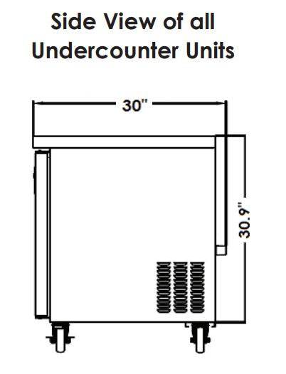 KOOL-IT KUCF-48-2   UNDERCOUNTER FREEZER - 48in - Top Restaurant Supplies