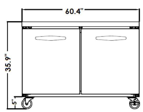 KOOL-IT KUCR-60-2  UNDERCOUNTER REFRIGERATOR - 60in - Top Restaurant Supplies