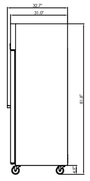 Kool-It KTSR-3 Triple Door Refrigerator Top Mount, 81.1" Wide, 67 Cu. Ft. - Top Restaurant Supplies