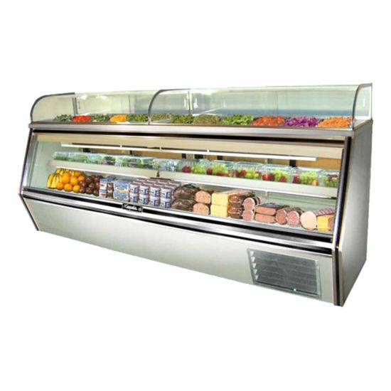 Leader Refrigeration SDL118 118" 7-11 Display Case with 4 Doors and 1 Shelves - Top Restaurant Supplies