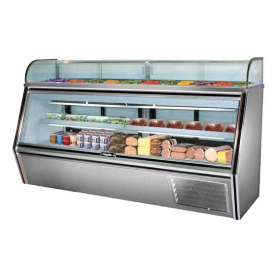 Leader Refrigeration SDL96 96" 7-11 Display Case with 3 Doors and 1 Shelves - Top Restaurant Supplies