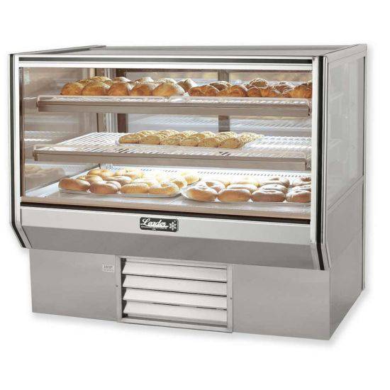 Leader Refrigeration NCBK48 48" Refrigerated Counter Bakery Case Display with 2 Doors and 2 Shelves - Top Restaurant Supplies