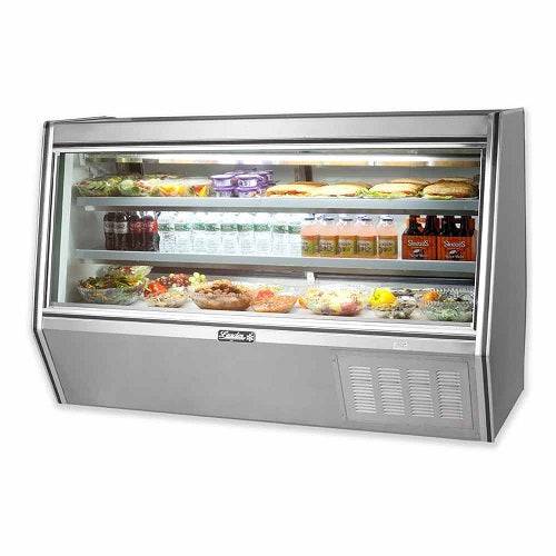 Leader Refrigeration ERCD72ES 72" Counter Deli Display Case with 4 Doors and 1 Shelf - Top Restaurant Supplies