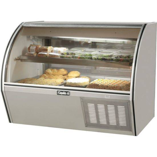Leader Refrigeration ERCD60 60" Curved Glass Counter Deli Display Case with 4 Doors and 1 Shelf - Top Restaurant Supplies