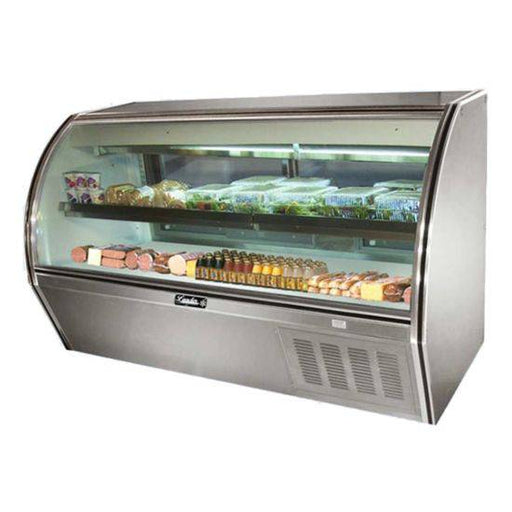 Leader Refrigeration ERCD72 72" Curved Glass Counter Deli Display Case with 4 Doors and 1 Shelf - Top Restaurant Supplies