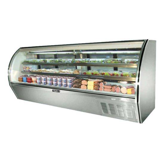 Leader Refrigeration ERHD118 118" Curved High Deli Display Case with 8 Doors and 2 Shelves - Top Restaurant Supplies