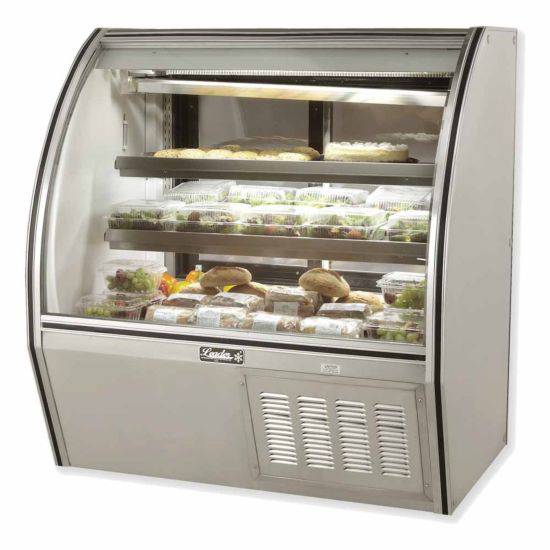 Leader Refrigeration ERHD48 48" Curved High Deli Display Case with 3 Doors and 2 Shelves - Top Restaurant Supplies