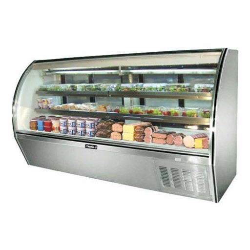 Leader Refrigeration ERHD94-SC 94" Curved High Deli Display Case with 6 Doors and 2 Shelves - Top Restaurant Supplies