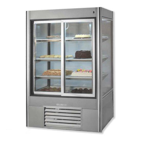 Leader Refrigeration LS48DS 48" Four View Glass Display Case, 2 Sliding Door and 4 X 2 Shelves - Top Restaurant Supplies