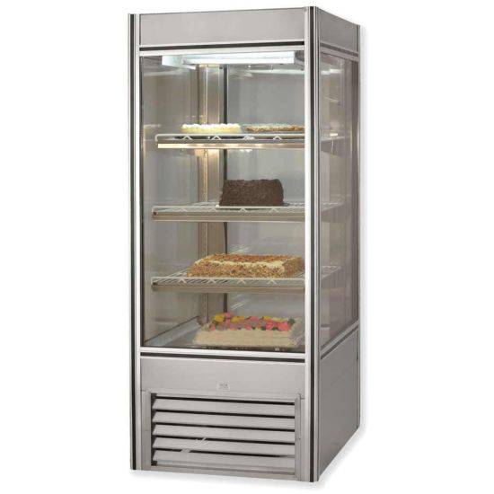 Leader Refrigeration NPS30DS-R 30" Dry Non-Refrigerated Four View Glass Display Case, Single Swing Door and 4 X 1 Shelves - Top Restaurant Supplies