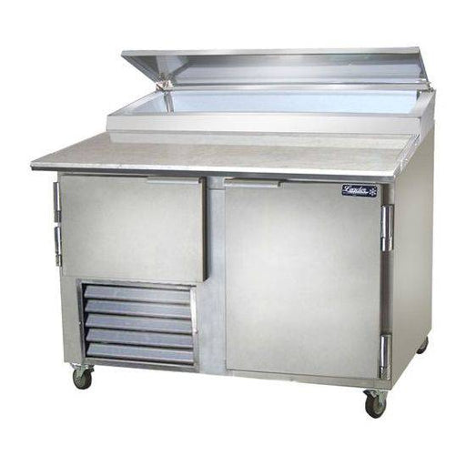 Leader Refrigeration ESPT48-SS 48" Pizza Table Marble Top, 1 1/2 Doors and 1 Shelf - Top Restaurant Supplies