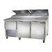 Leader Refrigeration ESPT72-SS 72" Pizza Table Marble Top, 2 1/2 Doors and 2 Shelves - Top Restaurant Supplies