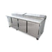 Leader Refrigeration ESPT96-MT 96" Pizza Table Marble Top, 3 1/2 Doors and 3 Shelves - Top Restaurant Supplies