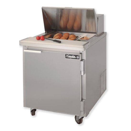 Leader Refrigeration ESLM27 Sandwich Prep Table Cooler, Single Door and 1 Shelf, 27" - Top Restaurant Supplies