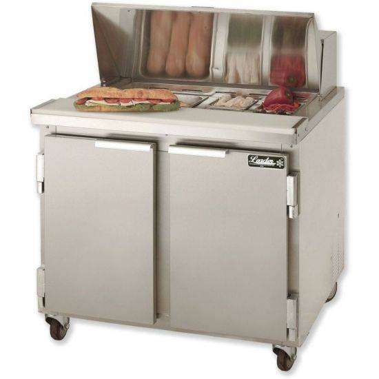 Leader Refrigeration ESLM36 Sandwich Prep Table Cooler, 2 Door and 2 Shelf, 36" - Top Restaurant Supplies