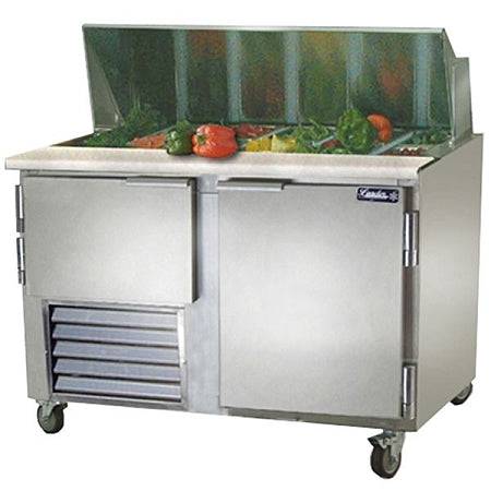 Leader Refrigeration LM60 60" Sandwich Prep Table Cooler, 1 1/2 Door and 1 Shelf - Top Restaurant Supplies