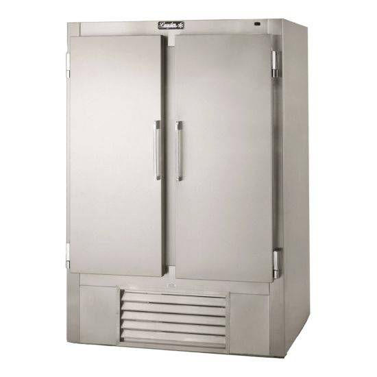 Leader Refrigeration ESLR48 48" Double Solid Door Reach-In Cooler with 4 X 2 Shelves - Top Restaurant Supplies