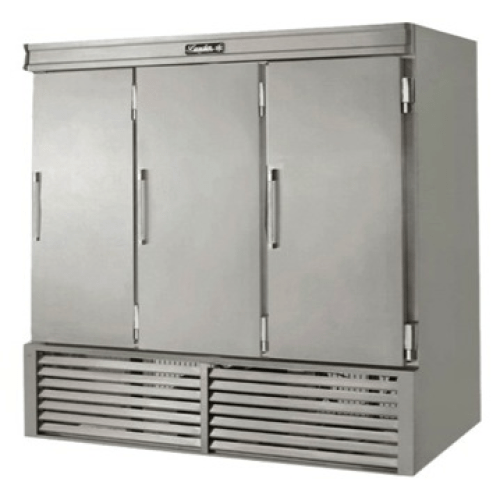 Leader Refrigeration ESLR79 79" 3 Solid Door Reach-In Cooler with 4 x 3 Shelves - Top Restaurant Supplies