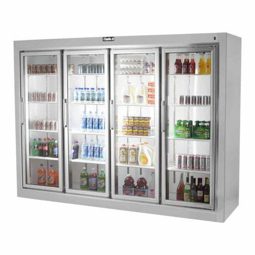 Leader Refrigeration PS104R 104" 4 Remote Swing Glass Door Soda Case - Top Restaurant Supplies