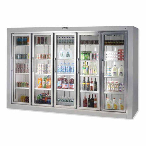 Leader Refrigeration PS129R 129" 5 Remote Swing Glass Door Soda Case - Top Restaurant Supplies