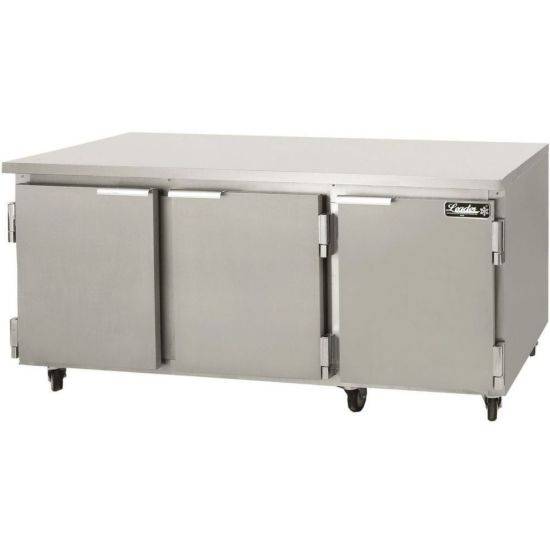 Leader Refrigeration ESLB72 72" Under-Counter Worktop Cooler, 3 Doors and 3 Shelves - Top Restaurant Supplies