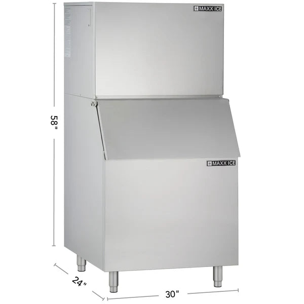 Maxx Ice MIM452B Modular Ice Machine, 30"W, 460 lbs w/400 lb Storage Bin, in Stainless Steel