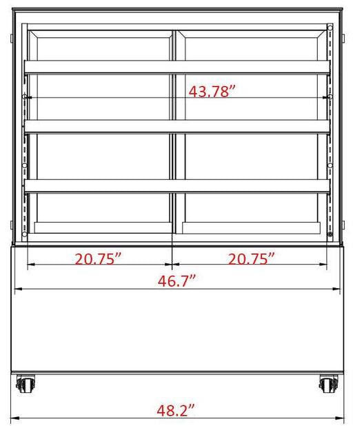 Marchia MBT48-ST 48" High Straight Glass Refrigerated Bakery Display Case, 3 Shelved - Top Restaurant Supplies