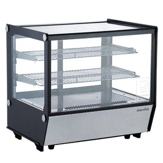 Marchia MDC120-ST 27" Refrigerated Display Case, Black Color, Straight Glass - Top Restaurant Supplies