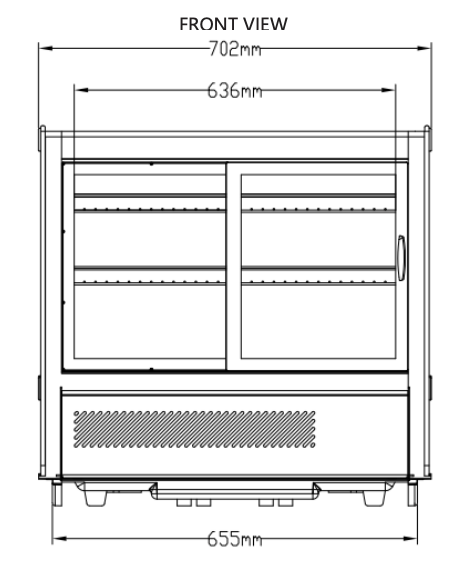 Marchia MDC120-ST 27" Refrigerated Display Case, Black Color, Straight Glass - Top Restaurant Supplies