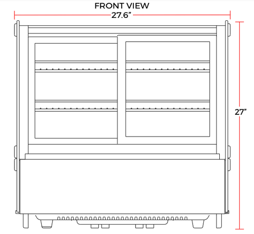 Marchia MDCC125 28" Refrigerated Countertop Dual Access Display Case - Top Restaurant Supplies