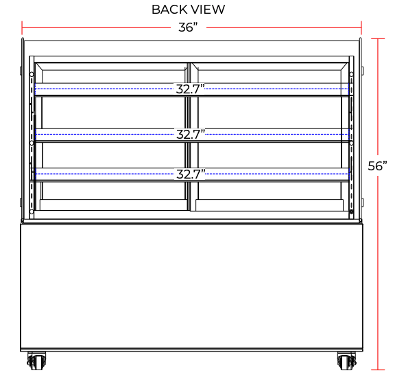 Marchia MBT36 36" Curved Glass Refrigerated Bakery Display Case - Top Restaurant Supplies