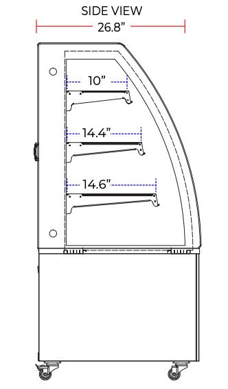 Marchia MBT36 36" Curved Glass Refrigerated Bakery Display Case - Top Restaurant Supplies