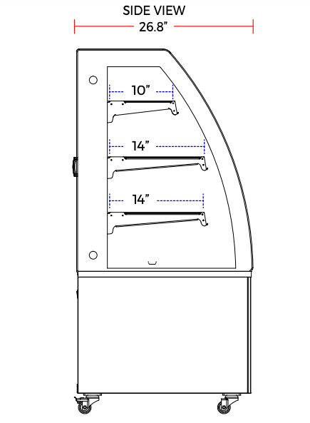 Marchia MBT72 72" Curved Glass Refrigerated Bakery Display Case - Top Restaurant Supplies