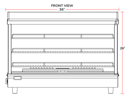 Marchia MHCC136 36" Heated Countertop Display Front and Rear Access Doors - Top Restaurant Supplies