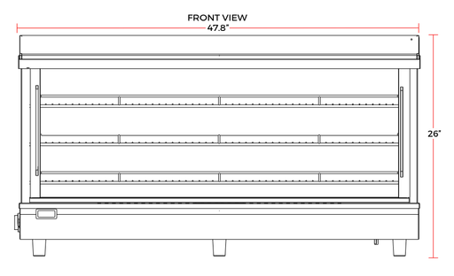 Marchia MHCC186 48" Heated Countertop Display Front and Rear Access Doors - Top Restaurant Supplies