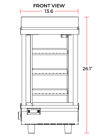 Marchia MHCC76 14" Heated Countertop Display Front and Rear Access Doors - Top Restaurant Supplies