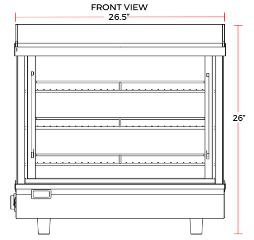 Marchia MHCC96 27" Heated Countertop Display Front and Rear Access Doors - Top Restaurant Supplies