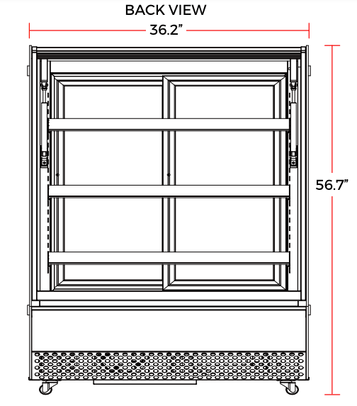 Marchia MBC36 36" Front Curved Lift-Up Glass Refrigerated Bakery Display Case - Top Restaurant Supplies