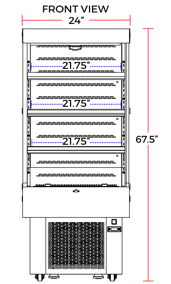 Marchia MDS250 24" Open Refrigerated Merchandiser Grab and Go Display Case - Top Restaurant Supplies