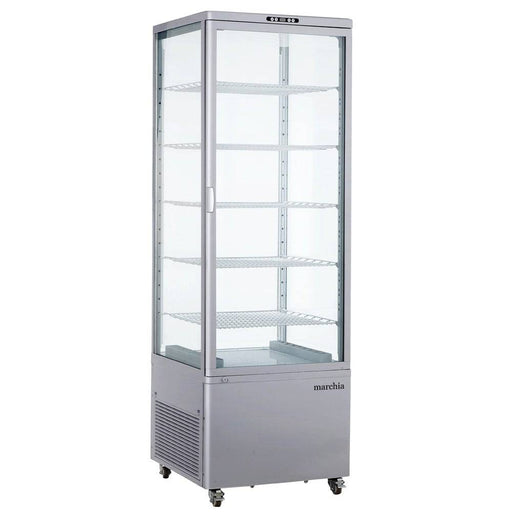 Marchia MVS500 69" Vertical Refrigerated Glass Cake Display Case - Top Restaurant Supplies