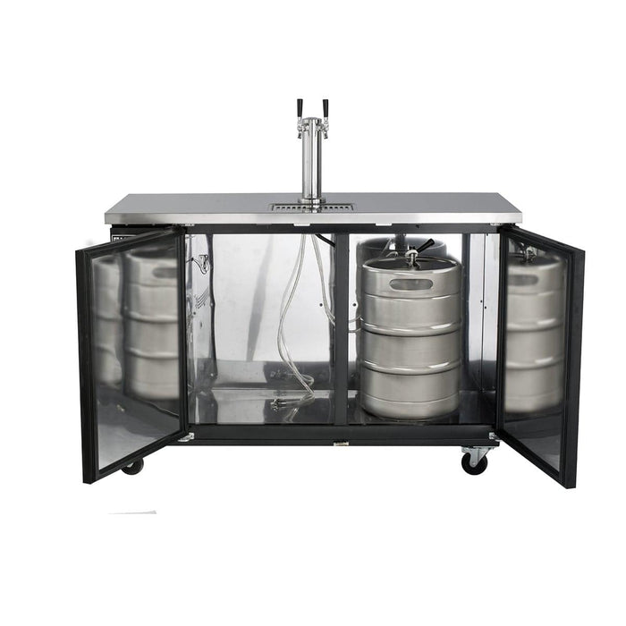 MXBD60-1B Maxx Cold Two Keg, One Tower Beer Dispenser, Black, 60” Wide - Top Restaurant Supplies