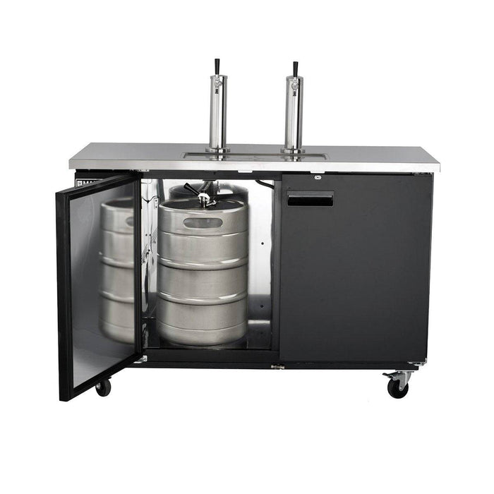 MXBD60-2BHC Maxx Cold Two Keg, Two Tower Beer Dispenser, Black, 60” Wide - Top Restaurant Supplies