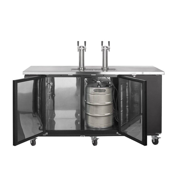 MXBD72-2BHC Maxx Cold Three Keg, Two Tower Beer Dispenser, Black, 72” Wide - Top Restaurant Supplies