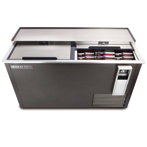 MXCR65BHC Maxx Cold Double Lid Bottle Cooler, 65” Wide - Top Restaurant Supplies