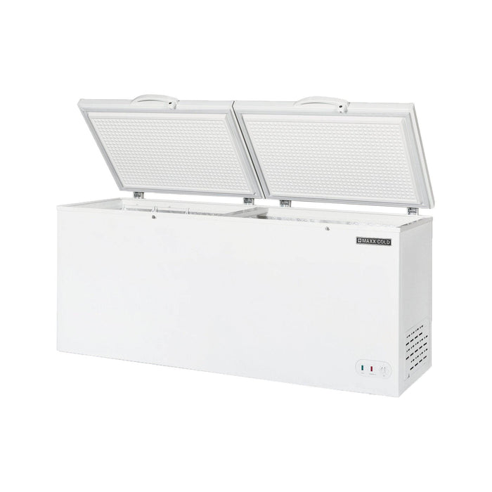 MXSH23.6SHC Maxx Cold Double Lid Solid Top Chest Freezer, 23.6 Cu ft - Top Restaurant Supplies