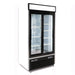Maxx Cold MXM2-36RSHC Narrow Width Sliding Glass Door Merchandiser Refrigerator, Double Door, White - Top Restaurant Supplies