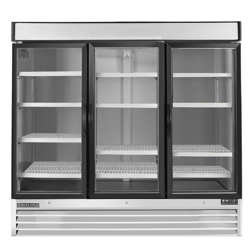 MXM3-72FHC Maxx Cold Triple Door, Glass Door Freezer Merchandiser, White, 72 Cu ft - Top Restaurant Supplies