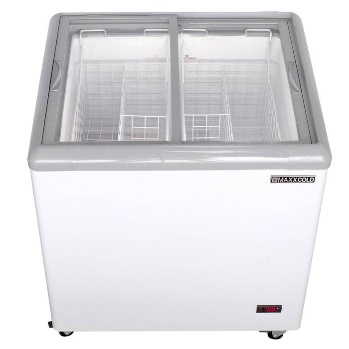 MXF31F Maxx Cold Glass Top Mobile Ice Cream Freezer, 31” Wide - Top Restaurant Supplies